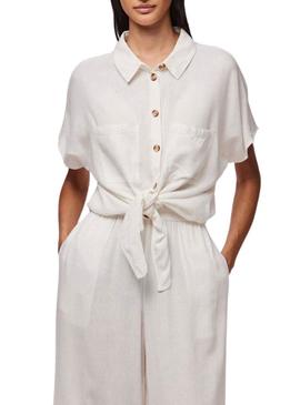 Camisa Pieces Pia branca para mulher.
