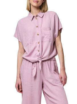 Camisa Pieces Pia rosa para mulher