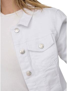 Jaqueta jeans Only Wonder branca para mulher.