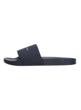 Chinelos Tommy Hilfiger NYC azul marinho para homem.