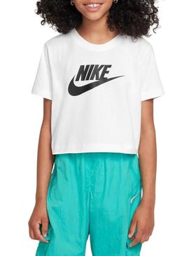 Camiseta Nike Sportswear branca para menina