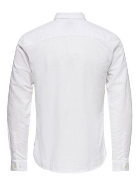 Camisa Only and Sons Caiden branca para homem.