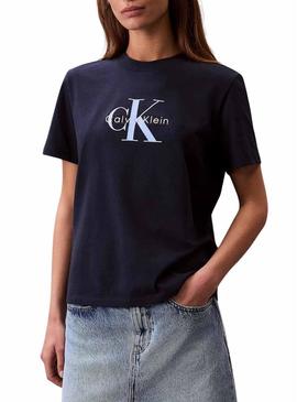 Camiseta Calvin Klein Jeans Hero azul para mulher.