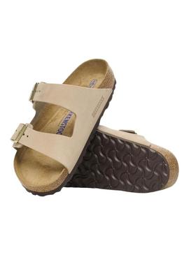 Chinelos Birkenstock Arizona Soft bege para mulheres
