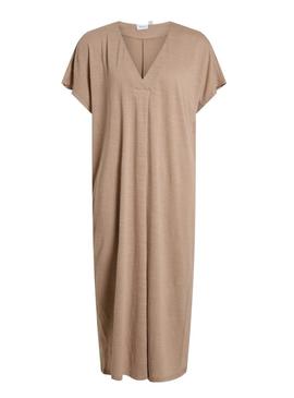 Vestido Vila Vibrielle camelo para mulher