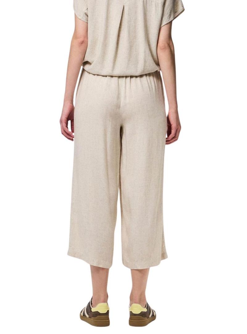 Calça Pieces Pia bege para mulher
