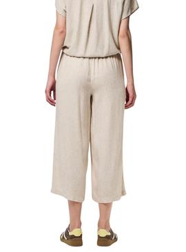 Calça Pieces Pia bege para mulher