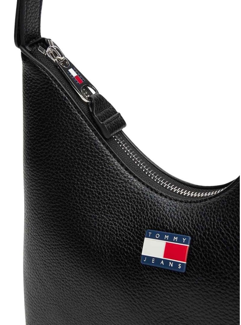 Bolsa Tommy Jeans Must Shoulder preta para mulher