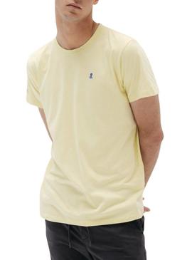 Camiseta O Polvo básica amarela para homem.