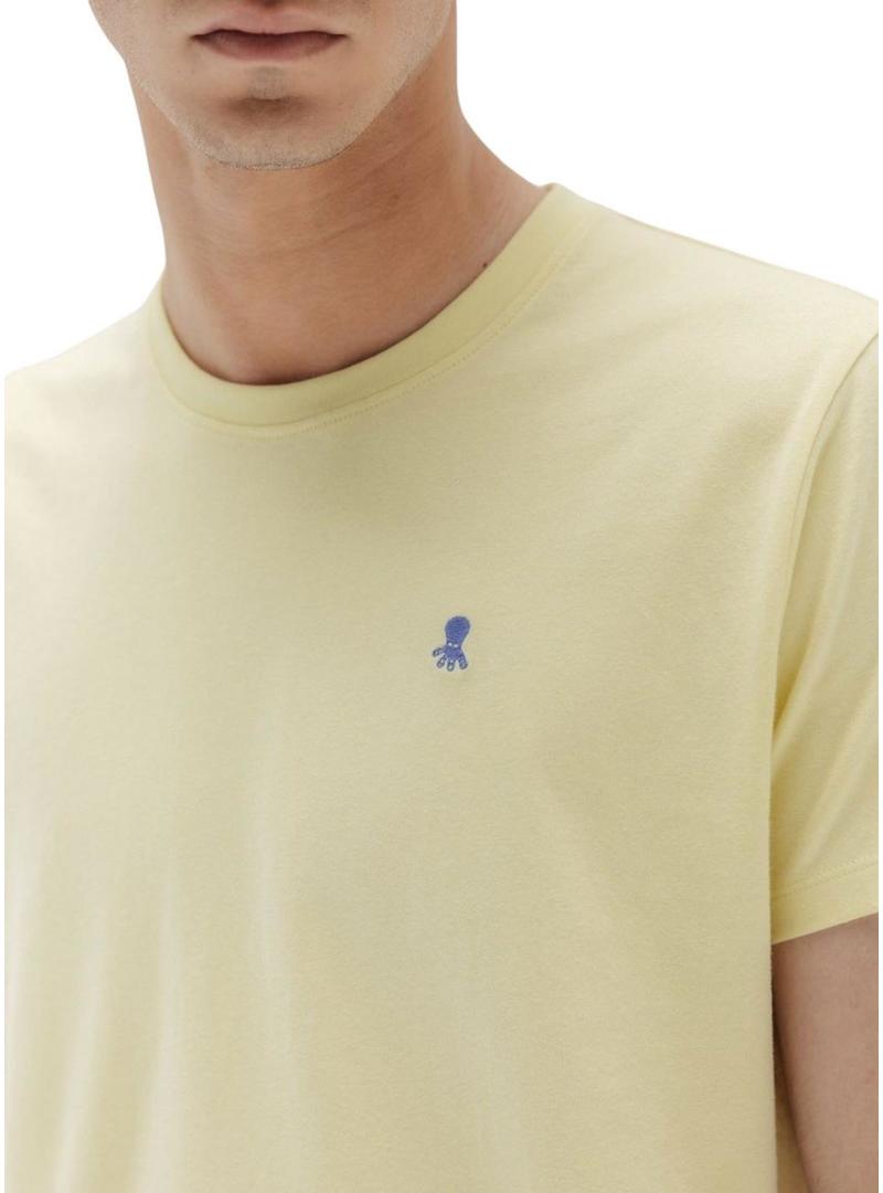 Camiseta O Polvo básica amarela para homem.
