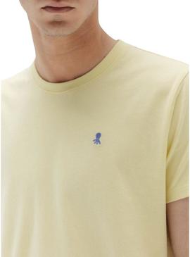 Camiseta O Polvo básica amarela para homem.