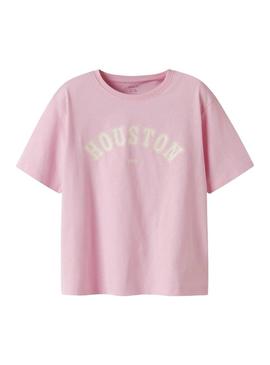 Camiseta Name It Kassandra rosa para menina