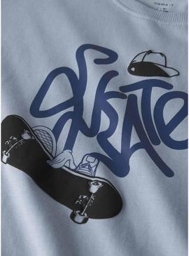 Camiseta Name It Leroy azul para menino