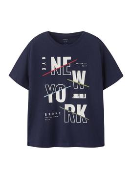 Camiseta Name t Kingston azul marino para menino