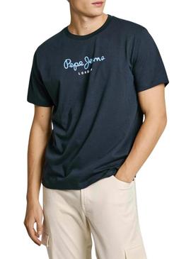 Camiseta Pepe Jeans Eggo azul para homem.