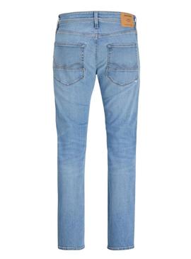 Calça jeans Jack and Jones Mike em denim claro para homem.