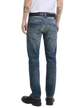 Calça de ganga Jack and Jones Mike denim escuro para homem.