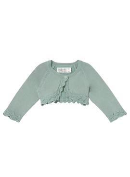 Jaqueta Mayoral tricot básica verde para bebê