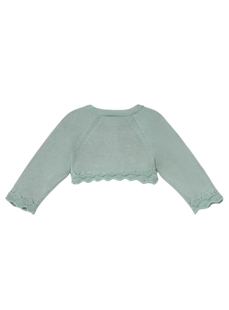 Jaqueta Mayoral tricot básica verde para bebê