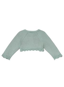 Jaqueta Mayoral tricot básica verde para bebê