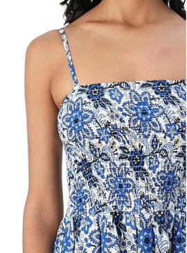 Vestido Only Zelina floral azul para mulher.