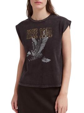 T-shirt VIPETONE NOVO TOP DE TANQUE IMPRESSO Beleza Negra