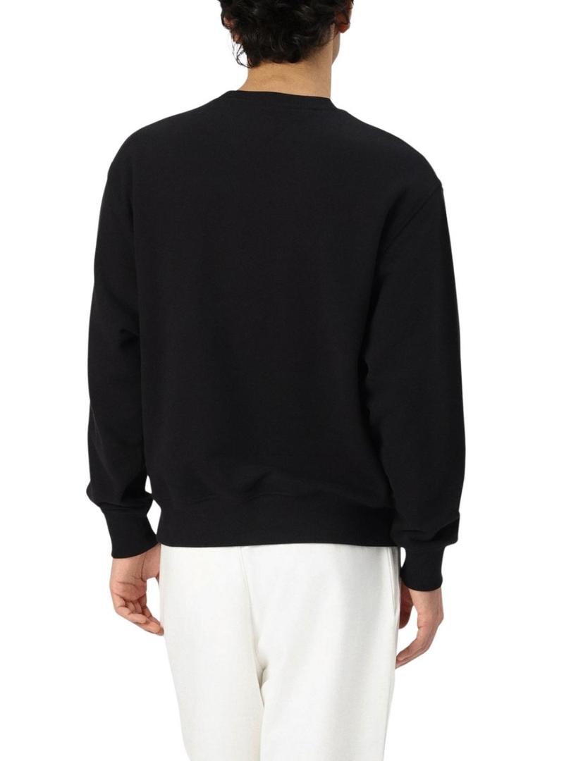 Moletom Tommy Jeans Varsity Tiger preto para homem.