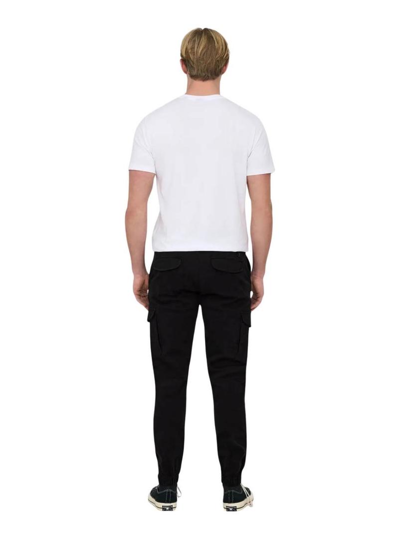 Calça Only and Sons Carter cargo preta para homem