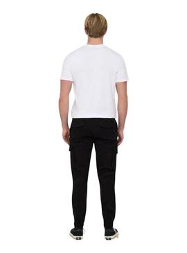 Calça Only and Sons Carter cargo preta para homem