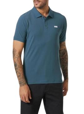 Camisa polo azul Helly Hansen Driftline para homem.