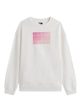 Moletom Tommy Jeans Gradient branco para mulher