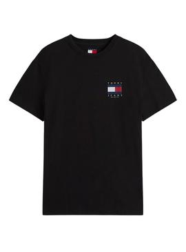 Camiseta Tommy Jeans Flag preta para homem