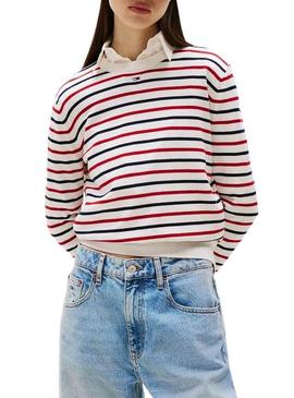 Camiseta listrada Essential Crew da Tommy Jeans para mulheres.