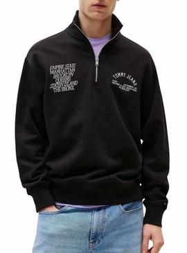 Camisola Tommy Jeans New York preta para homem.