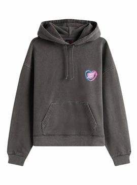 Moletom Tommy Jeans Neon cinza para mulher.