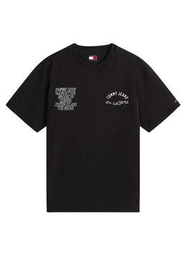 Camiseta Tommy Jeans New York preta para homem.