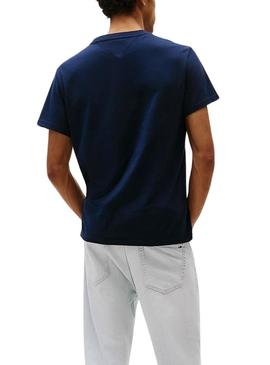 Camiseta Tommy Jeans Slim Pop azul marinho para homem