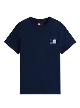 Camiseta Tommy Jeans Slim Pop azul marinho para homem