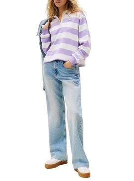 Sapatilhas Tommy Jeans The Greenwich Platform branco e lilás para mulher