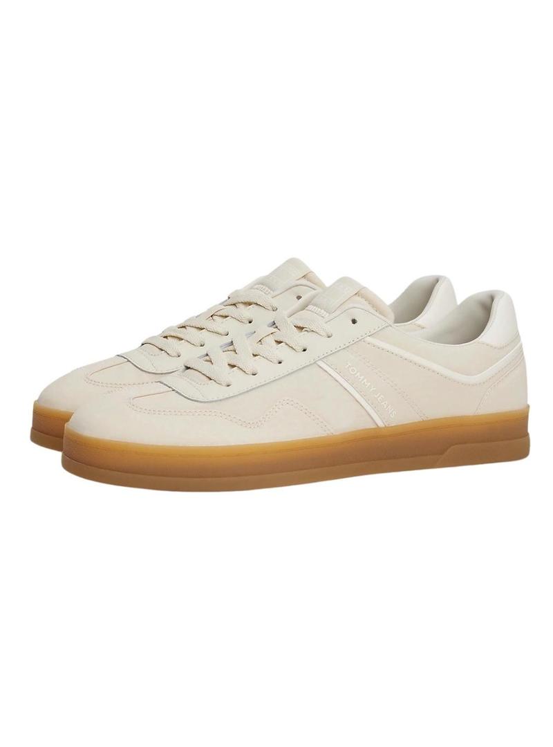 Sapatilhas Tommy Jeans Greenwich em tecido bege para mulher