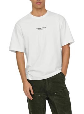 Camiseta Only and Sons Curated branca para homem