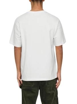 Camiseta Only and Sons Curated branca para homem