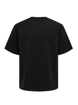 Camiseta Only and Sons Curated preta para homem.