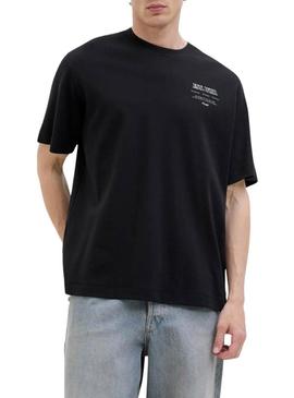 Camiseta Jack and Jones Urban preta para homem.