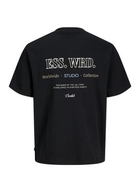 Camiseta Jack and Jones Urban preta para homem.