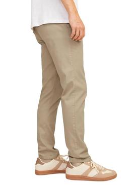 Calça chino Jack and Jones Marco bege para homem.