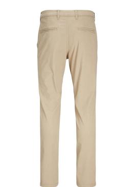 Calça chino Jack and Jones Marco bege para homem.