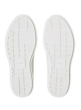 Tênis Calvin Klein Jeans Low Pro Cups branco e rosa para mulher.