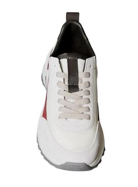 Ténis Calvin Klein Jeans Hike Runner branco para mulher.