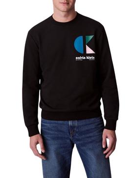 Moletom Calvin Klein Jeans Bauhaus preto para homem